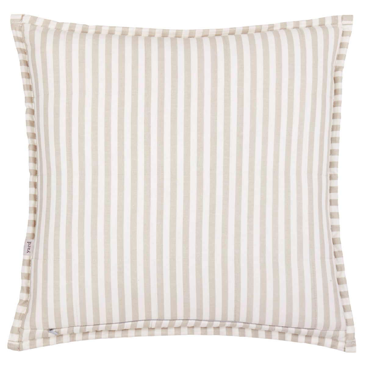 Yard Hebden Stripe Cotton 55cm x 55cm Filled Cushion Natural Stone