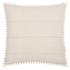 Yard Hebden Stripe Cotton 55cm x 55cm Filled Cushion Natural Stone