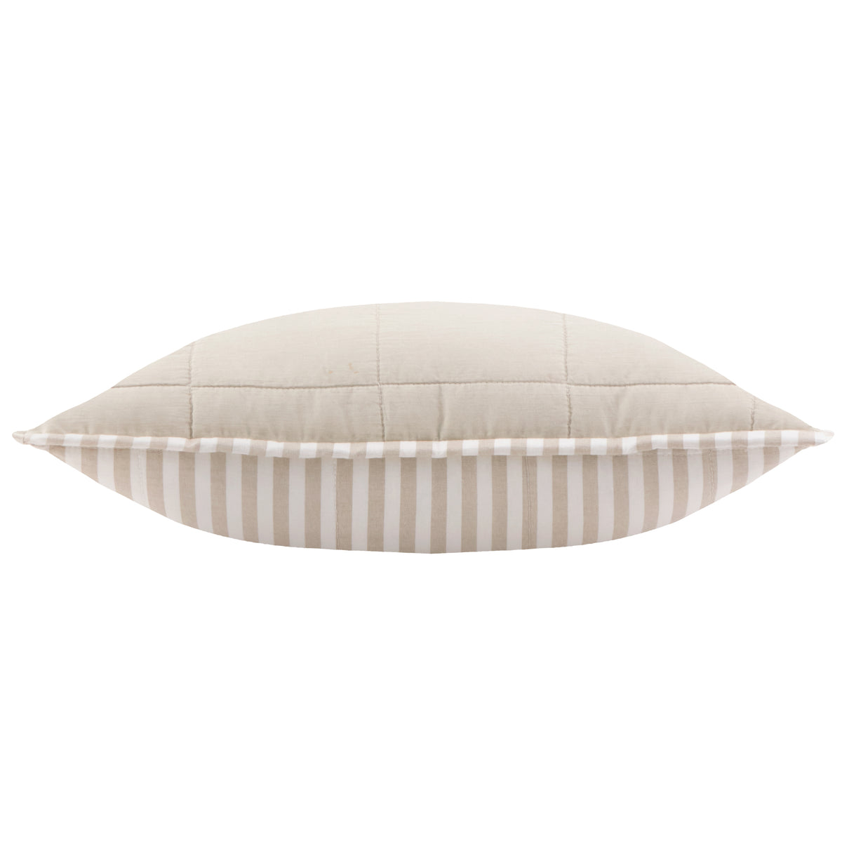 Yard Hebden Stripe Cotton 55cm x 55cm Filled Cushion Natural Stone