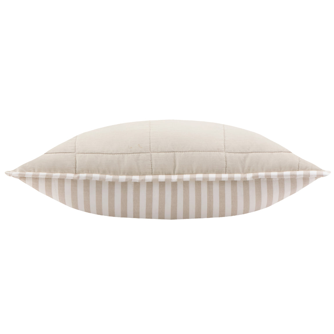 Yard Hebden Stripe Cotton 55cm x 55cm Filled Cushion Natural Stone