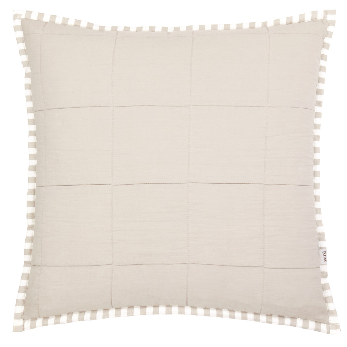 Yard Hebden Stripe Cotton 55cm x 55cm Filled Cushion Natural Stone