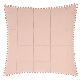 Yard Hebden Stripe Cotton 55cm x 55cm Filled Cushion Pecan Cotta