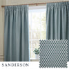 Sanderson Hutton Woven Jacquard Ready Made Pencil Pleat Curtains Blue