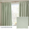 Sanderson Hutton Jacquard Ready Made Pencil Pleat Curtains Sage