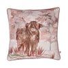 Dreams & Drapes Hanson Highland Cow Filled Cushion 43cm x 43cm Terracotta
