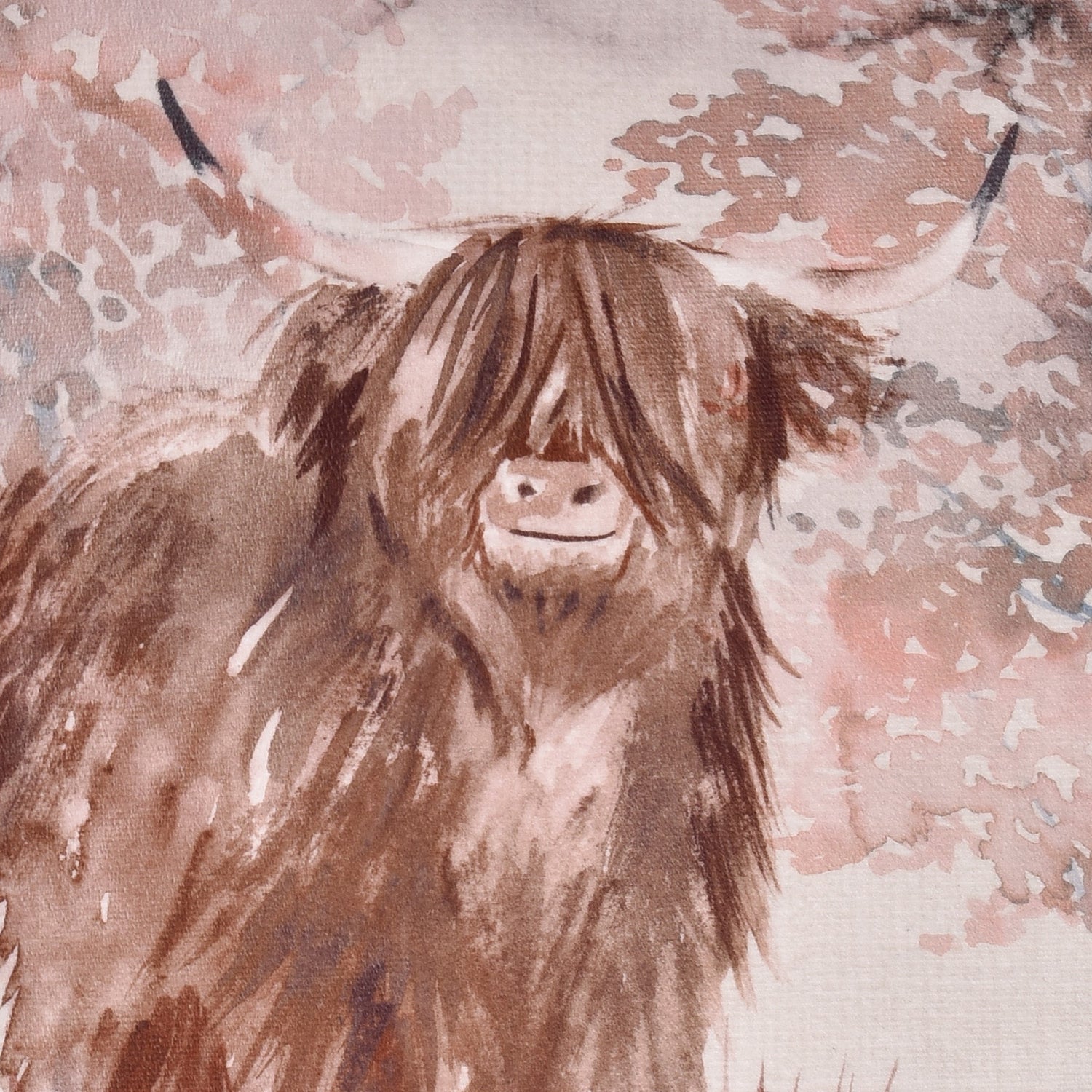 Dreams & Drapes Hanson Highland Cow Filled Cushion 43cm x 43cm Terracotta