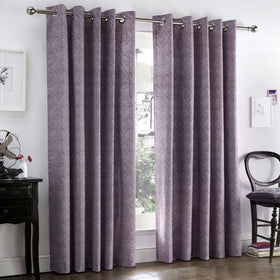 Hanworth Ready Made Eyelet Curtains Heather 66 x 72