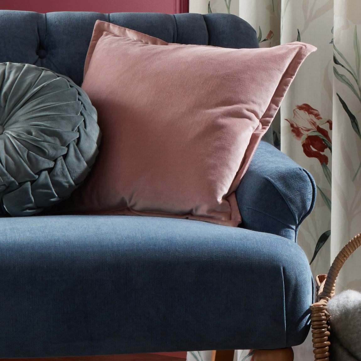 Laura Ashley Hanya 45cm x 45cm Filled Cushion Dark Blush