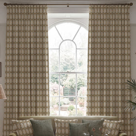 Carrie Neely Star And Harlequin Made To Measure Curtains Biscuit