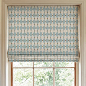 Carrie Neely Star And Harlequin Made To Measure Roman Blind Sky Blue