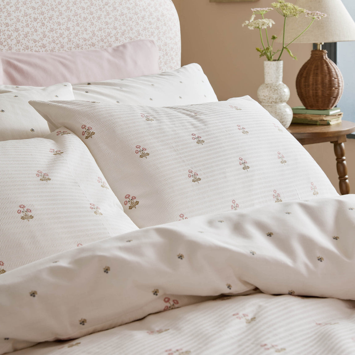 Laura Ashley Harthill Daisy Duvet Cover Bedding Set Raspberry Pink