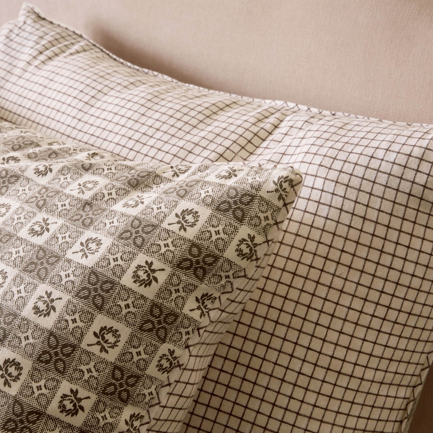 Laura Ashley Hartley Check Duvet Cover Bedding Set Dark Truffle Brown
