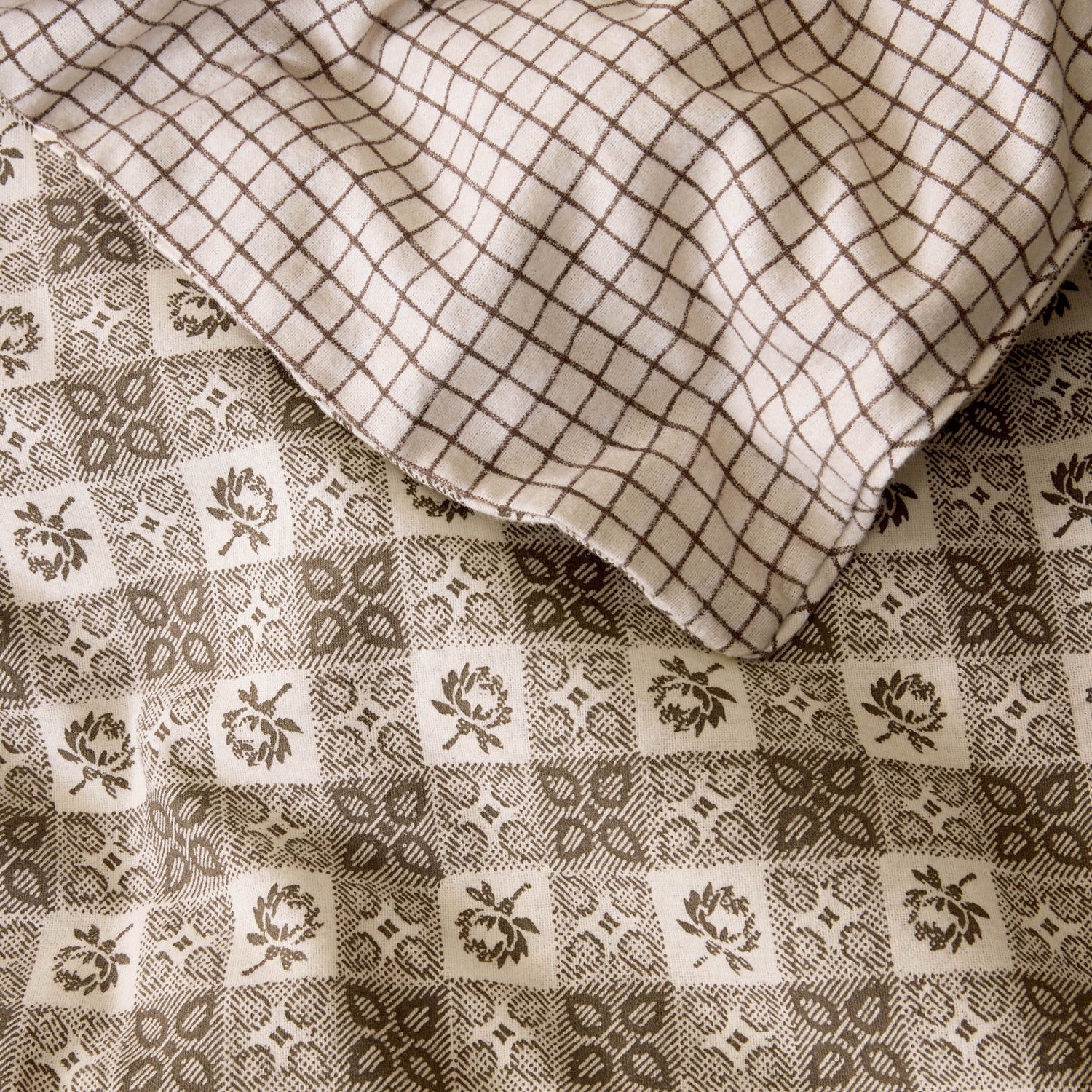 Laura Ashley Hartley Check Duvet Cover Bedding Set Dark Truffle Brown