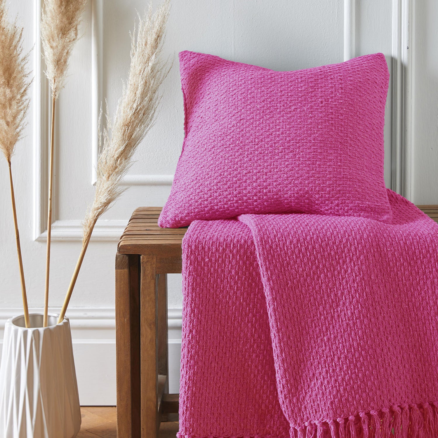 Drift Home Hayden Filled Cushion 43cm x 43cm Pink