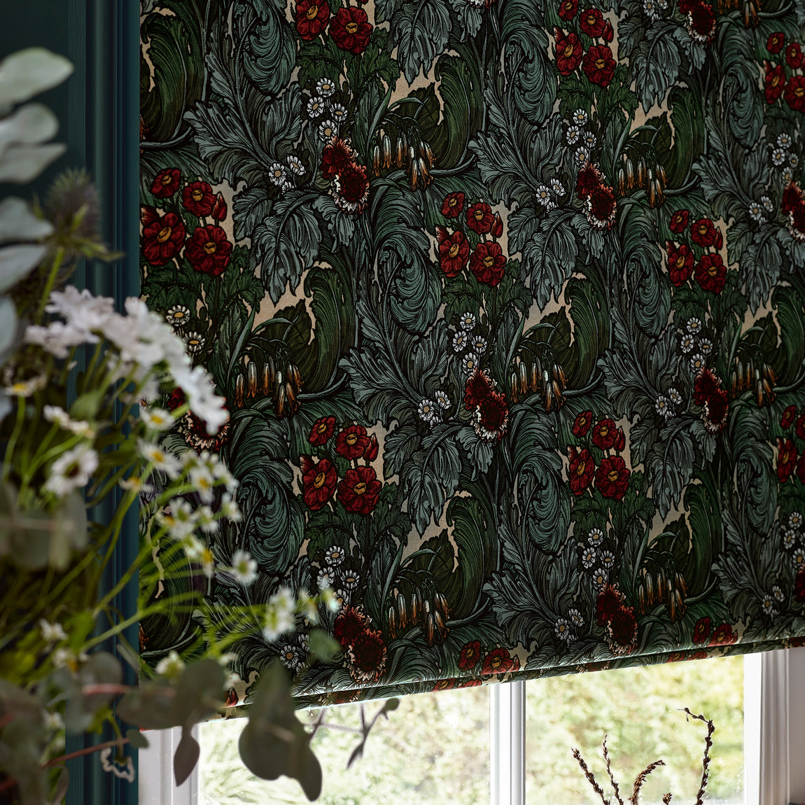 HOUSE Llewelyn-Bowen Hedgerovia Printed Velvet Made To Measure Curtains Rosetint