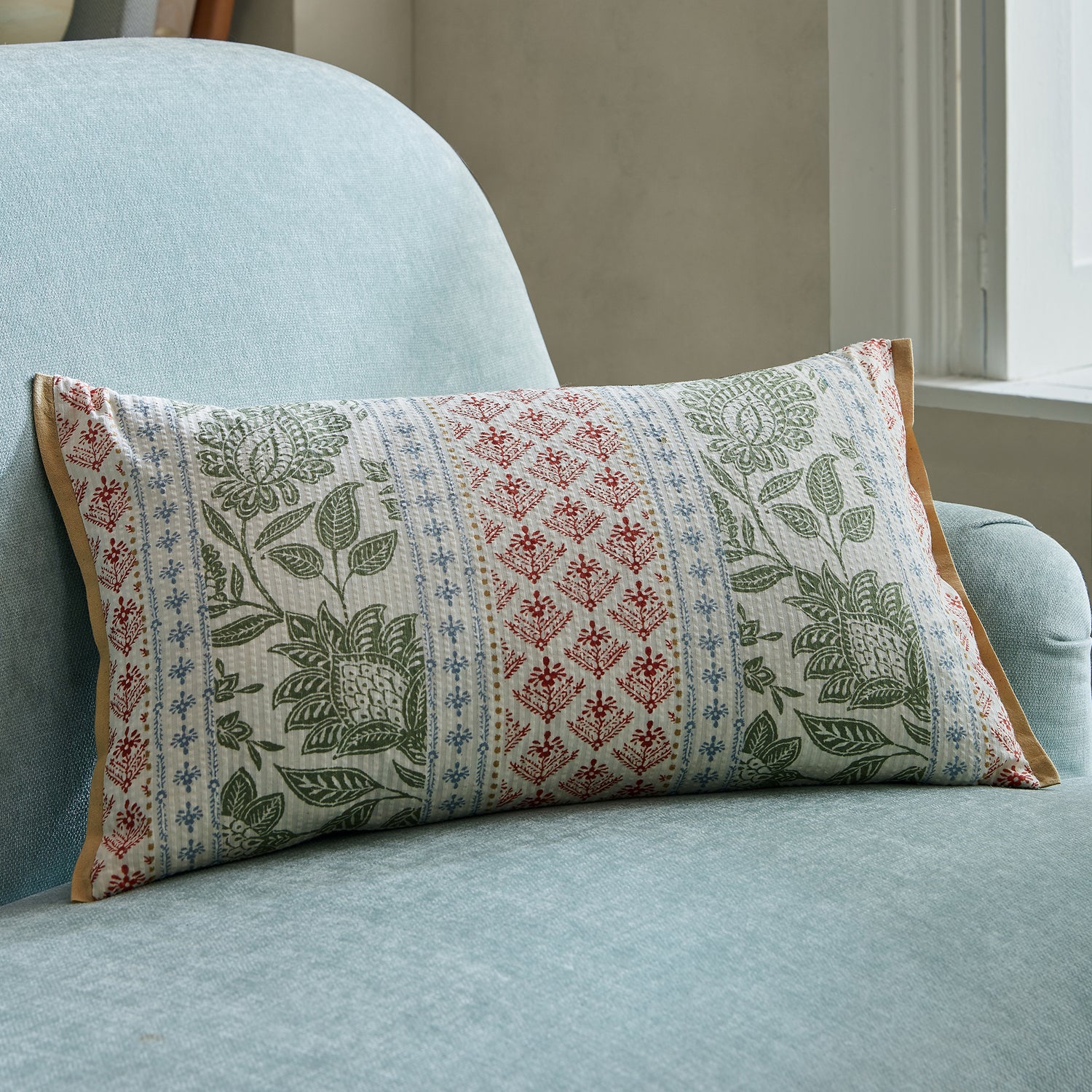 Laura Ashley Hedingham Stripe 30cm x 50cm Filled Boudoir Hedgerow Green