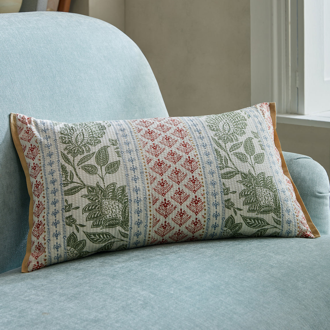 Laura Ashley Hedingham Stripe 30cm x 50cm Filled Boudoir Hedgerow Green