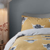 Fusion Snug Highland Cow Duvet Cover Bedding Set Ochre