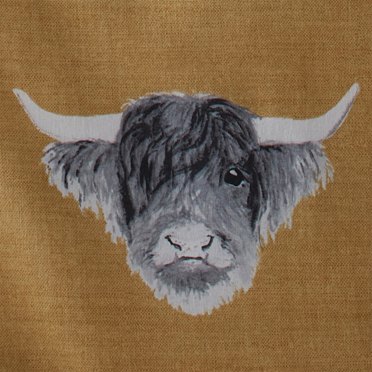 Fusion Snug Highland Cow Duvet Cover Bedding Set Ochre