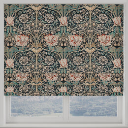 William Morris Honey Suckle Made to Measure Roman Blind Blue