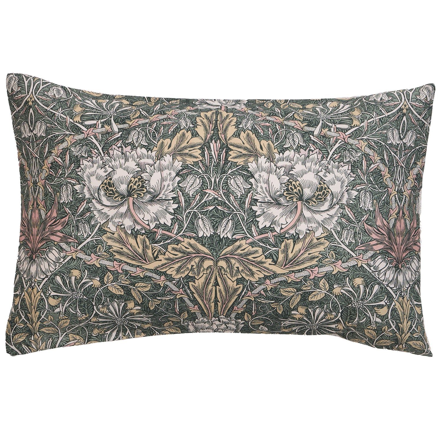 William Morris At Home Honeysuckle And Tulip Pillowcase Housewife Sage Plaster