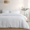 Serene Honley Seersucker Duvet Cover Bedding Set White