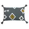 furn. Inka Tufted Tassle 40cm x 60cm Filled Boudoir Charcoal