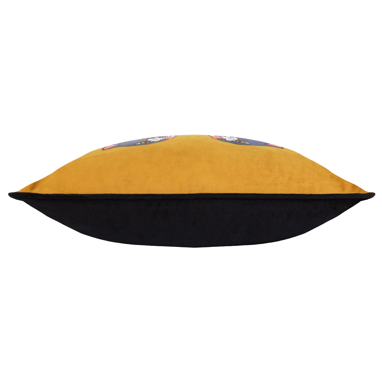 Furn Inked Wild Velvet Piped Filled Cushion 30cm x 50cm Gold Black