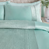 Soiree Iras Textured Pinsonic Duvet Cover Bedding Set Duck Egg