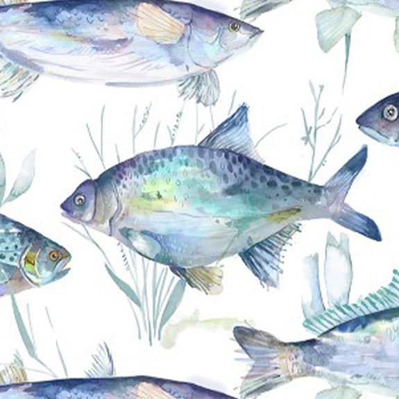 Voyage Maison Iveswaters Printed Cotton Fabric Cobalt