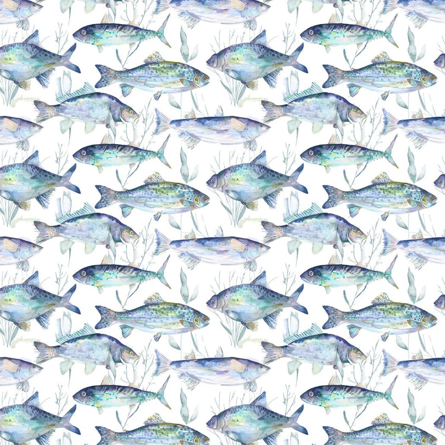 Voyage Maison Iveswaters Printed Cotton Fabric Cobalt