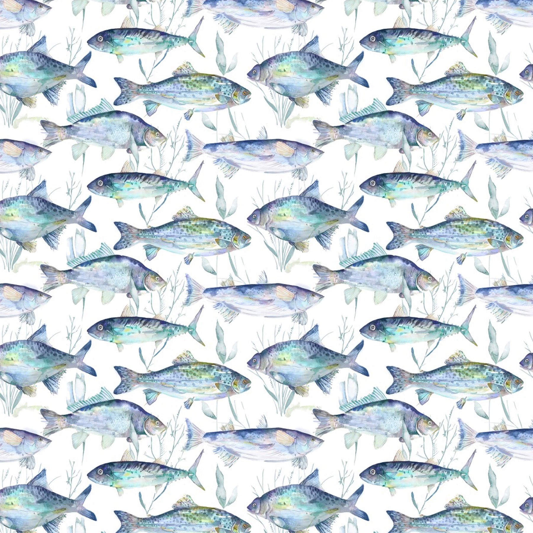 Voyage Maison Iveswaters Printed Cotton Fabric Cobalt