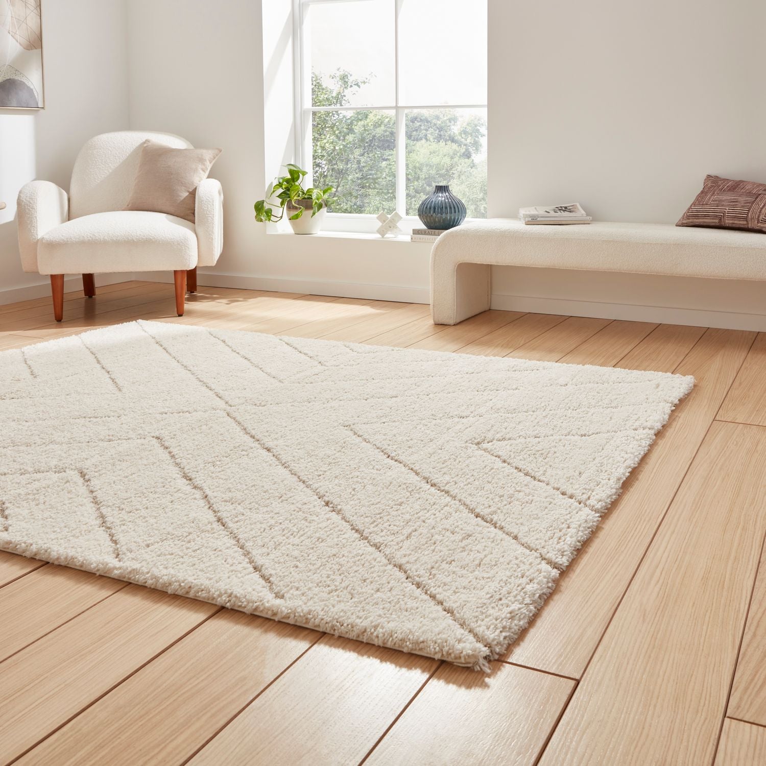 Ideal Shaggy 80262 200cm x 290cm Shaggy Rug Cream