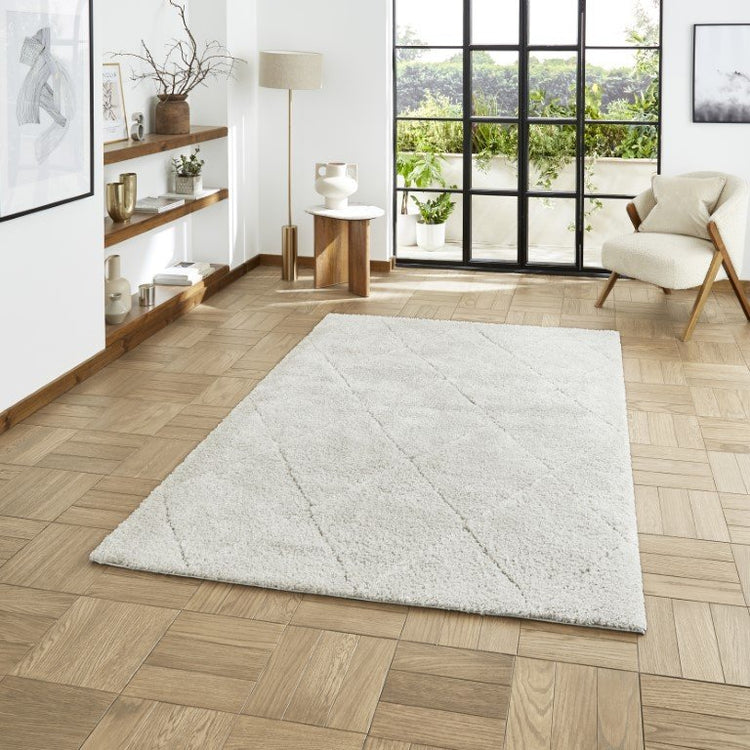 Ideal Shaggy 80260 Berber 160cm x 230cm Rug Silver | Free Delivery
