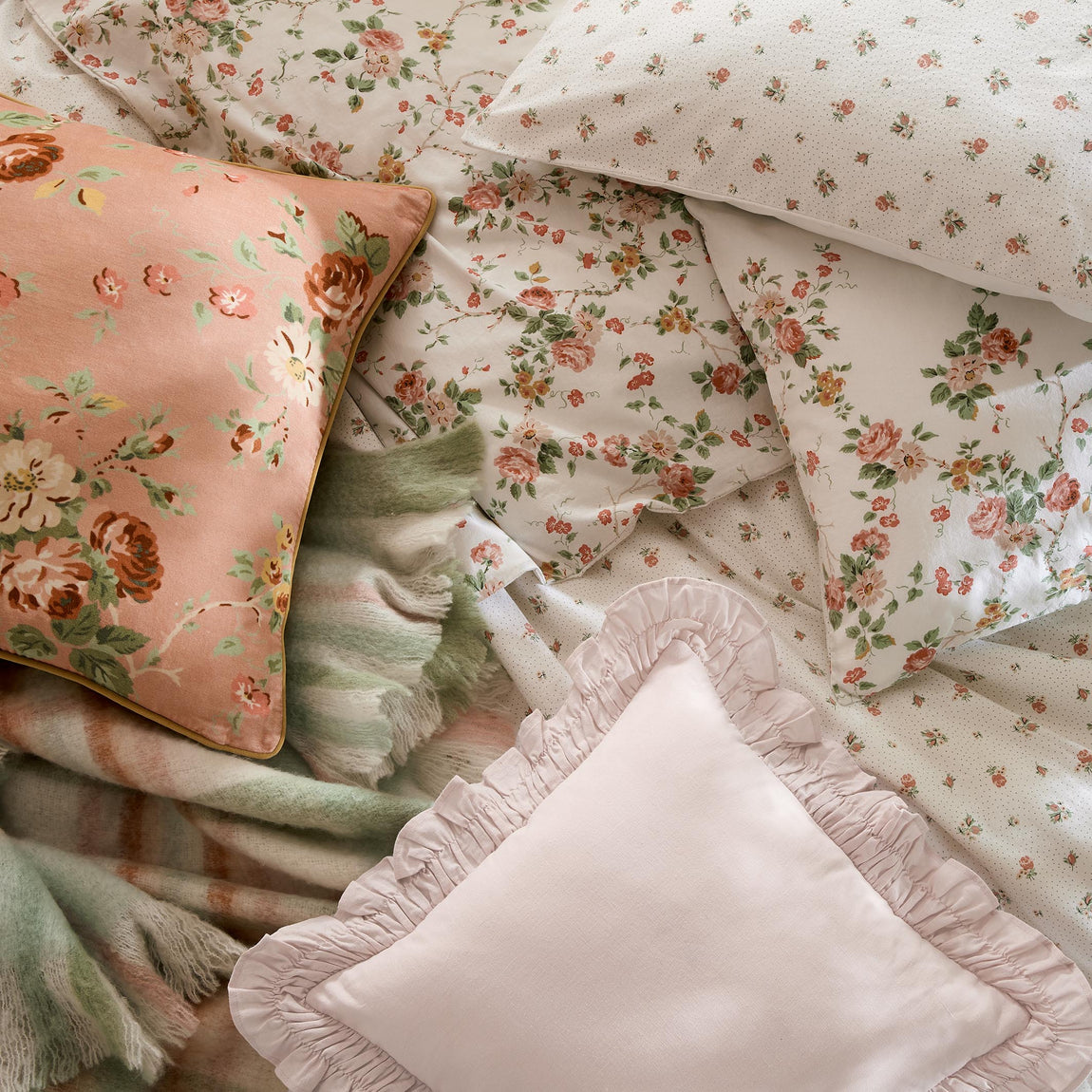 Laura Ashley Idina 45cm x 45cm Filled Cushion Blush Pink