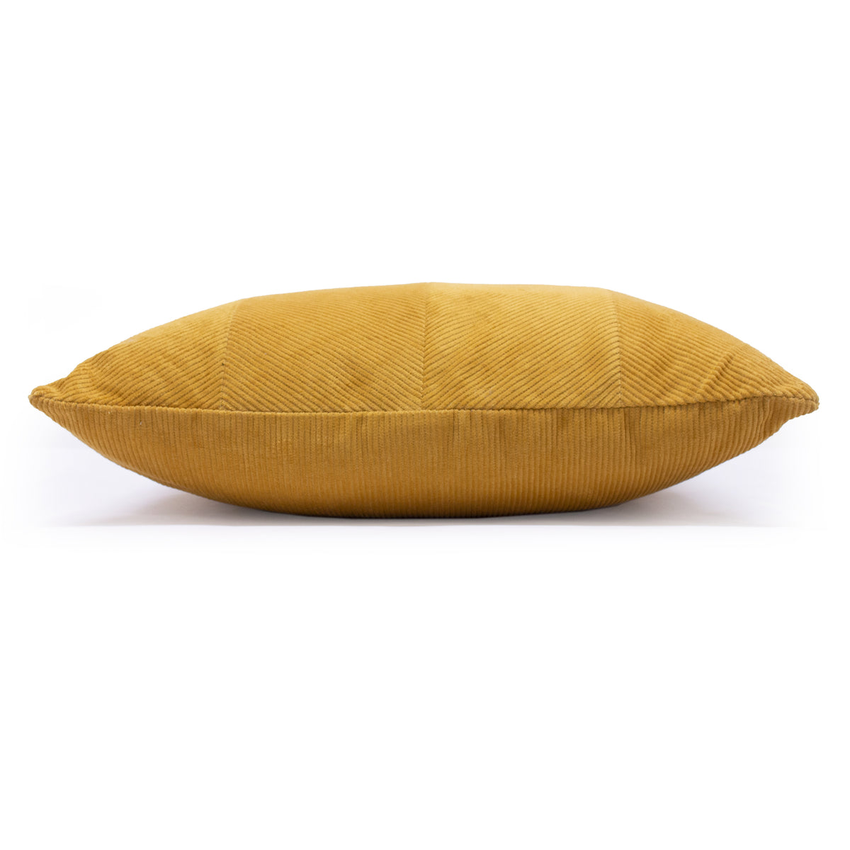 Furn. Jagger Ribbed Corduroy 45cm x 45cm Filled Cushion Ochre Yellow