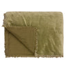 Jaye Cotton Velvet 140cm x 220cm Bedspread Moss