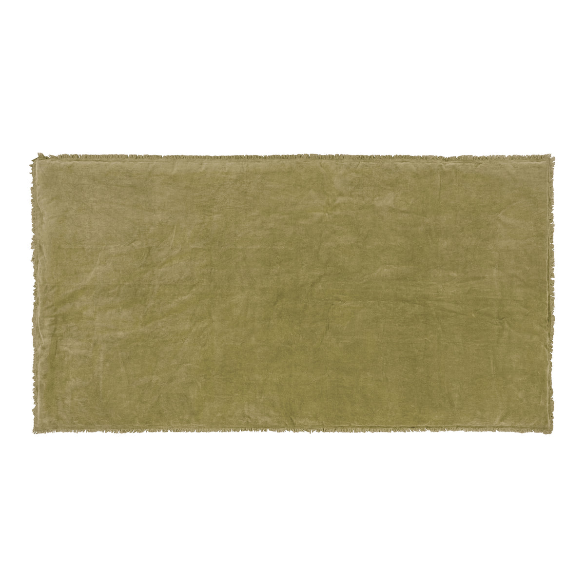 Jaye Cotton Velvet 140cm x 220cm Bedspread Moss