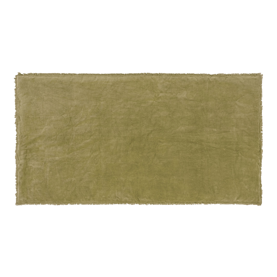 Jaye Cotton Velvet 140cm x 220cm Bedspread Moss