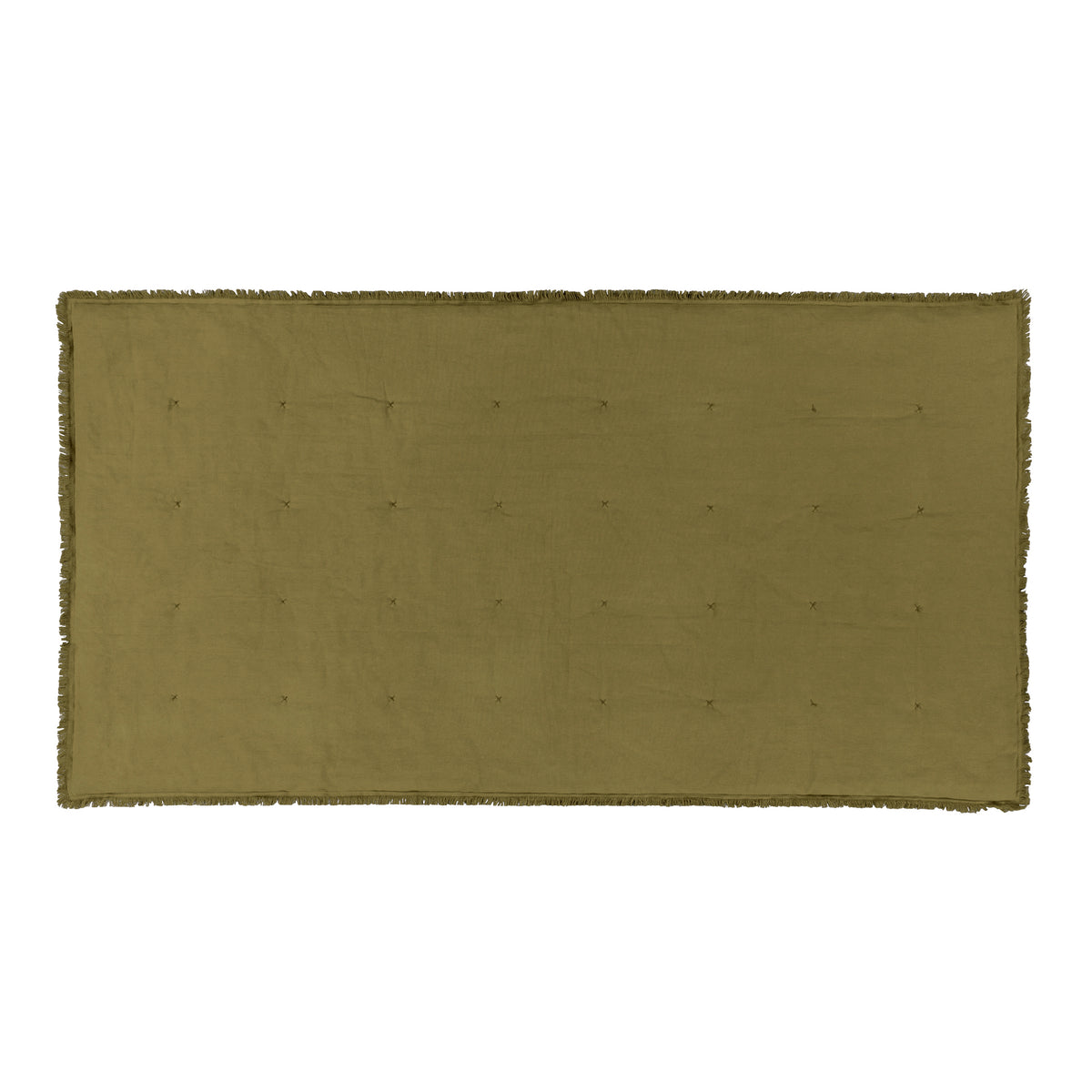 Jaye Cotton Velvet 140cm x 220cm Bedspread Moss