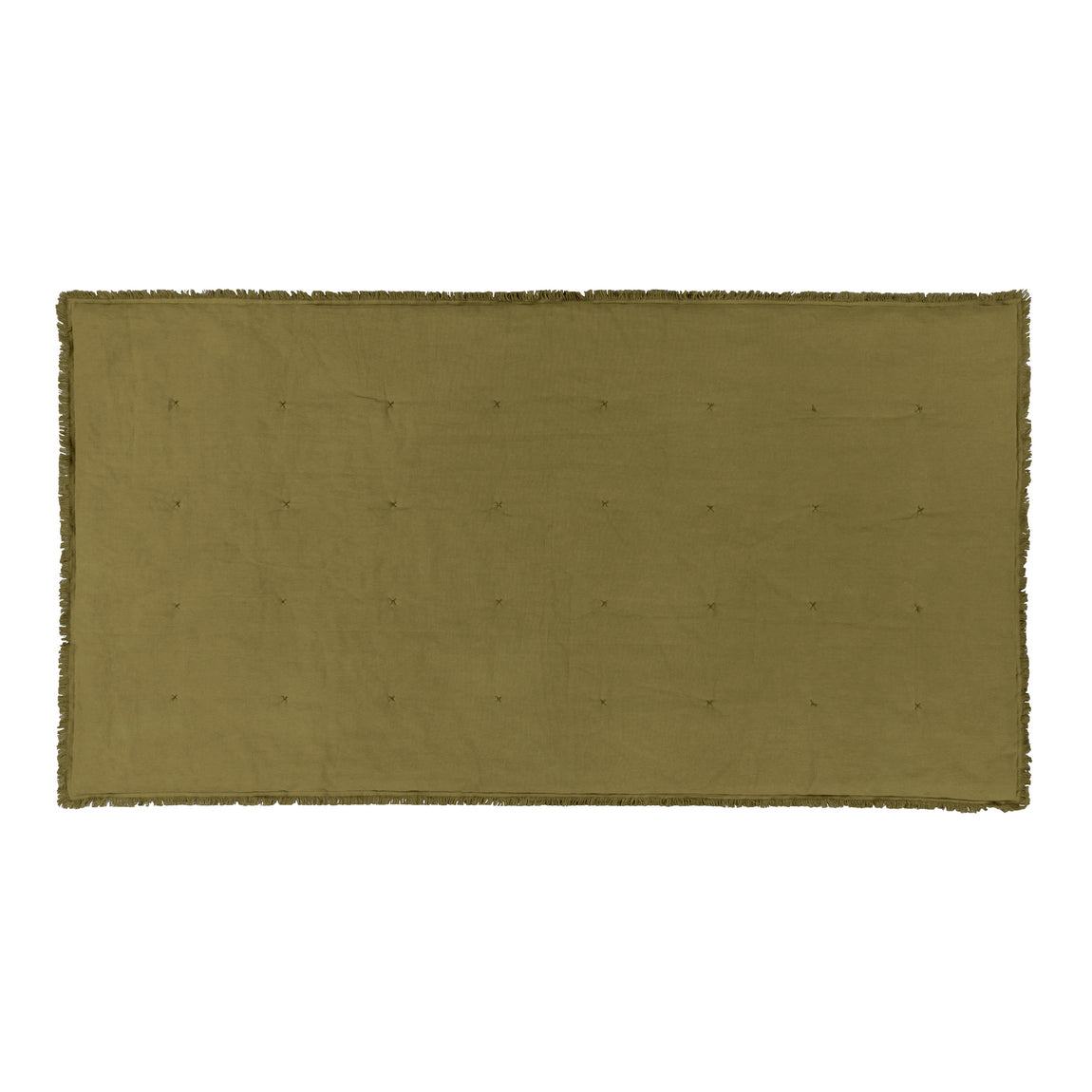 Jaye Cotton Velvet 140cm x 220cm Bedspread Moss