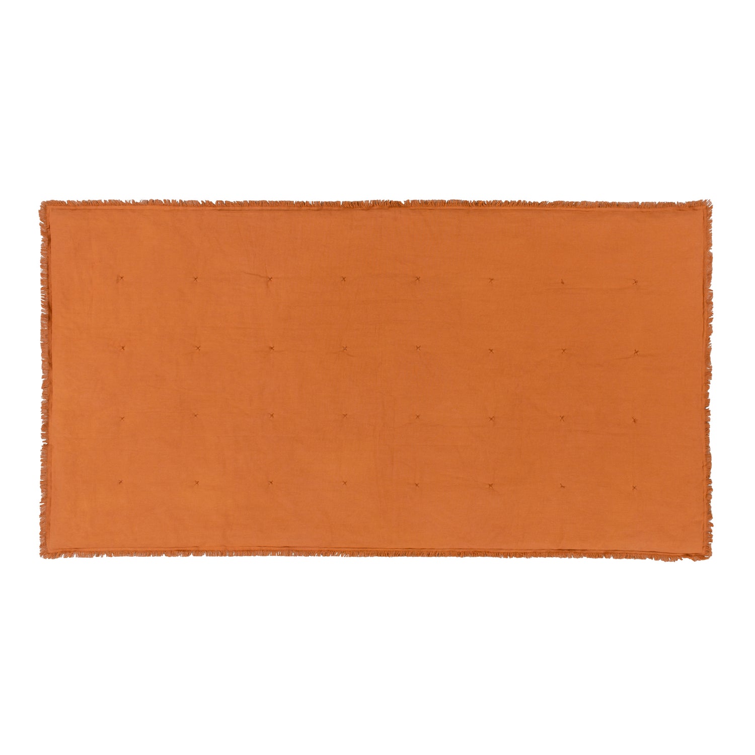 Jaye Cotton Velvet 140cm x 220cm Bedspread Rust