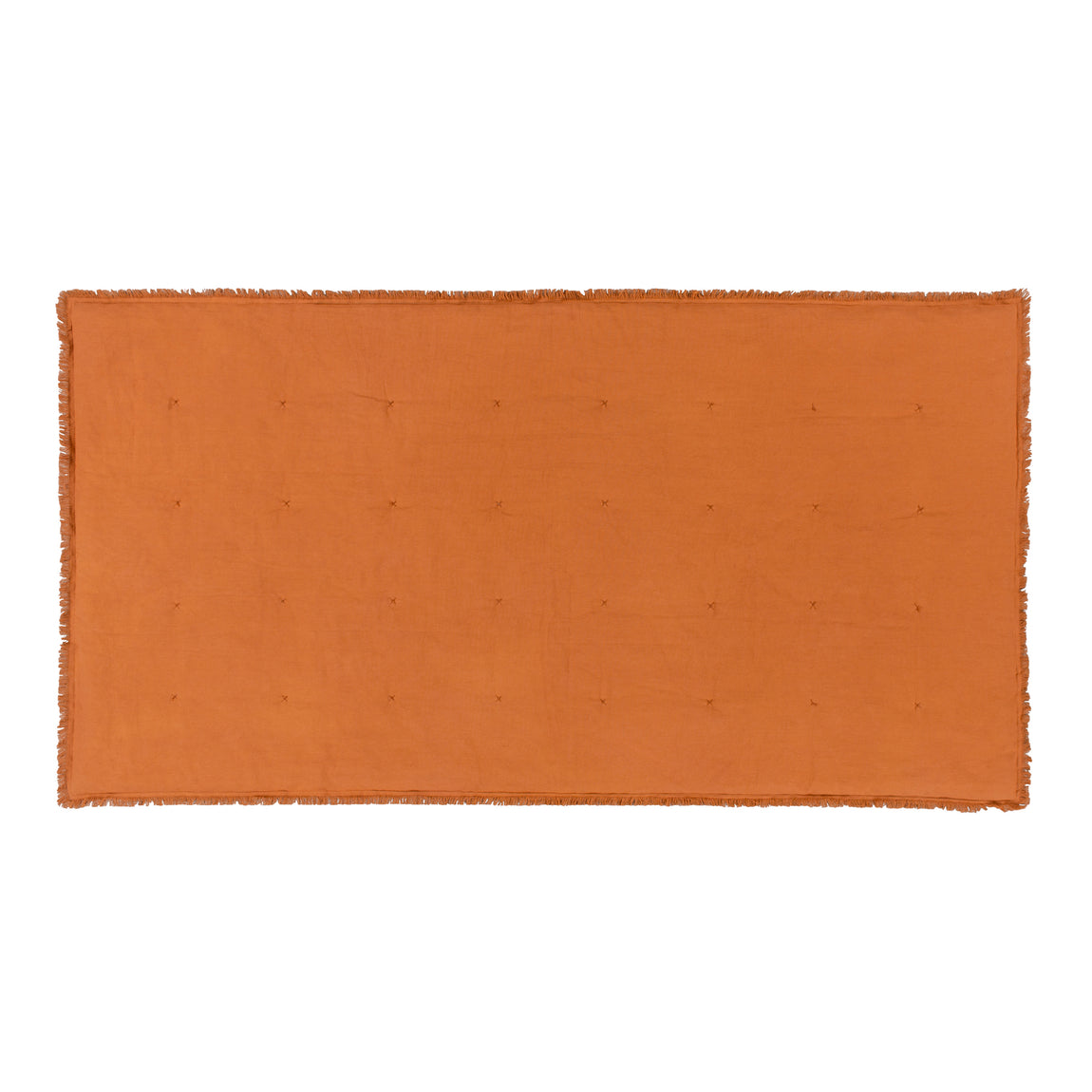 Jaye Cotton Velvet 140cm x 220cm Bedspread Rust