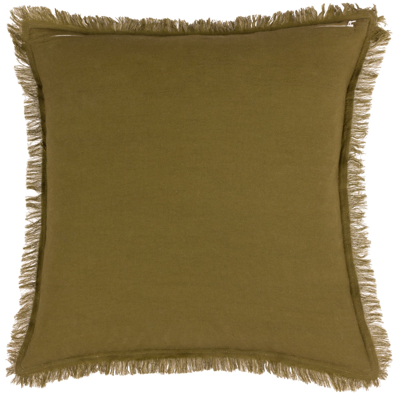 Yard Jaye Velvet Fringed Filled Cushion 45cm x 45cm Moss