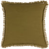Yard Jaye Velvet Fringed Filled Cushion 45cm x 45cm Moss