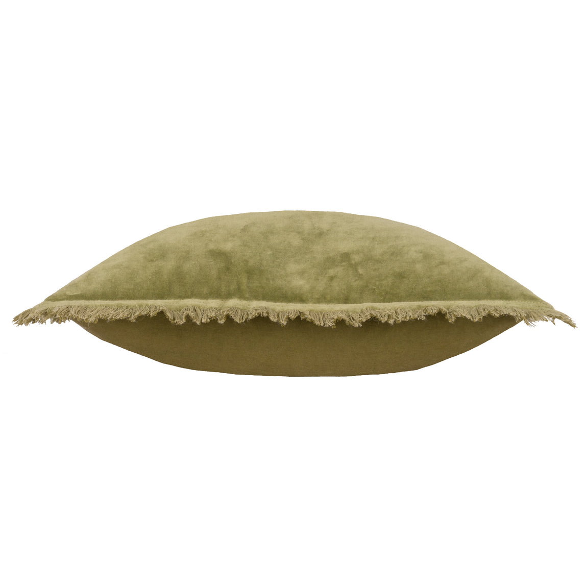 Yard Jaye Velvet Fringed Filled Cushion 45cm x 45cm Moss