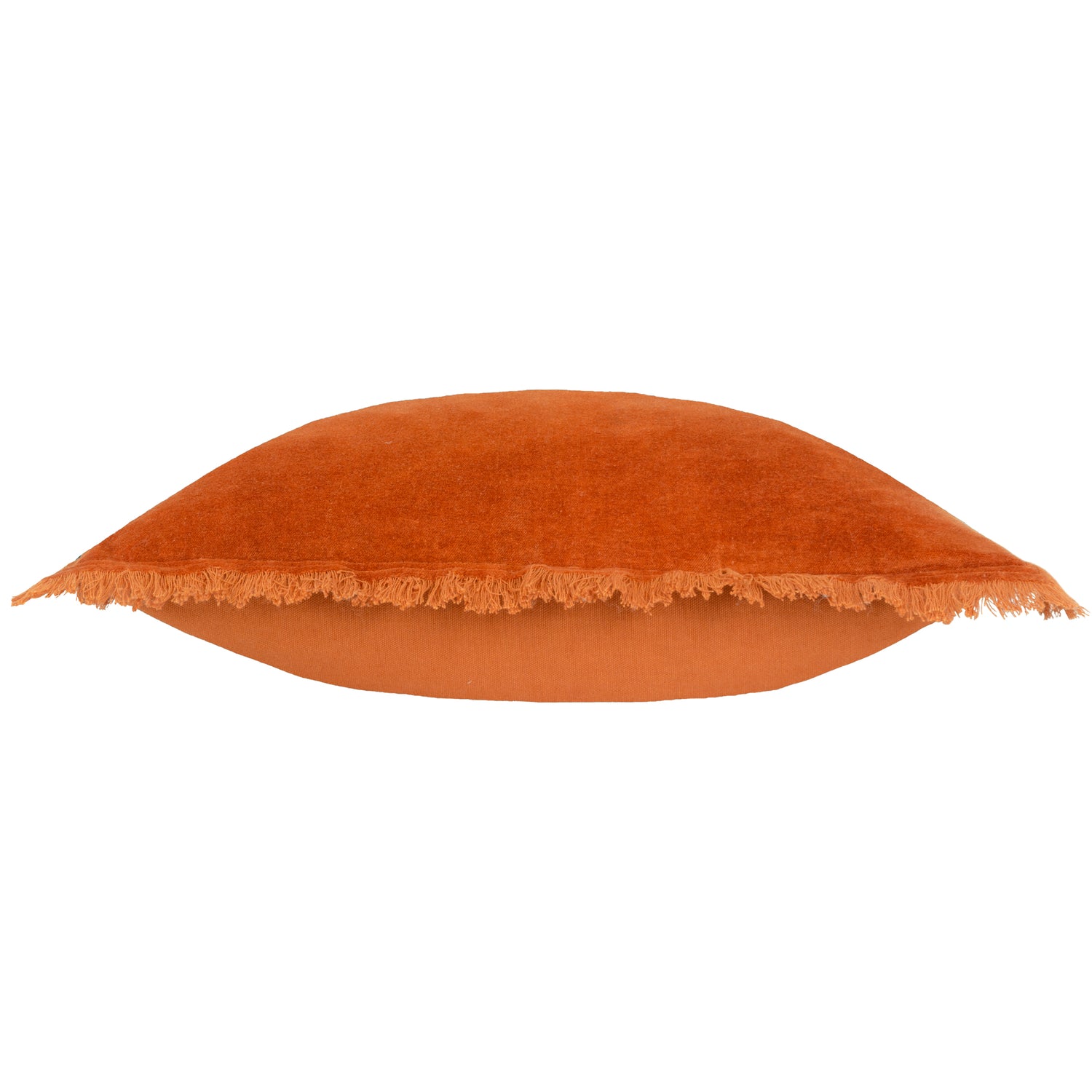 Yard Jaye Velvet Fringed Filled Cushion 45cm x 45cm Rust