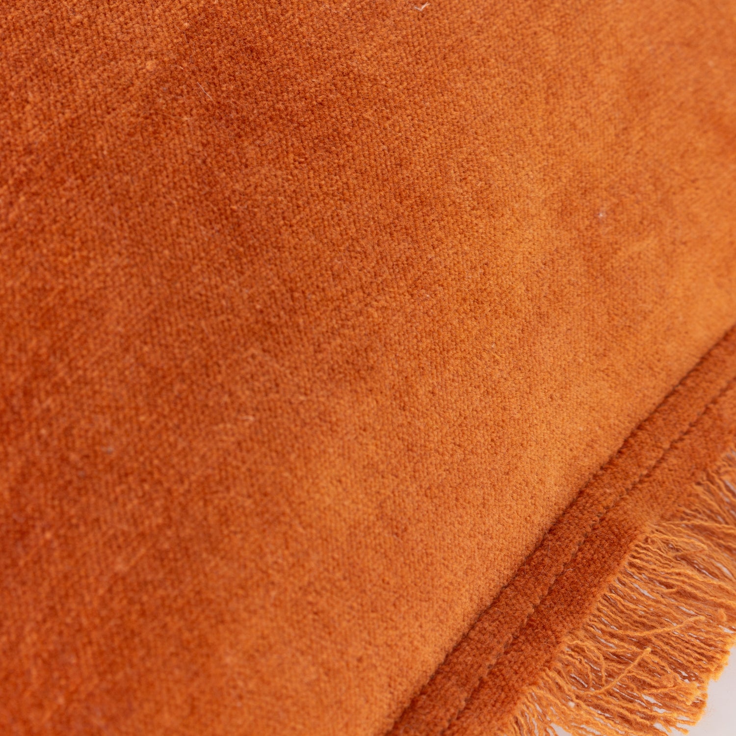 Yard Jaye Velvet Fringed Filled Cushion 45cm x 45cm Rust