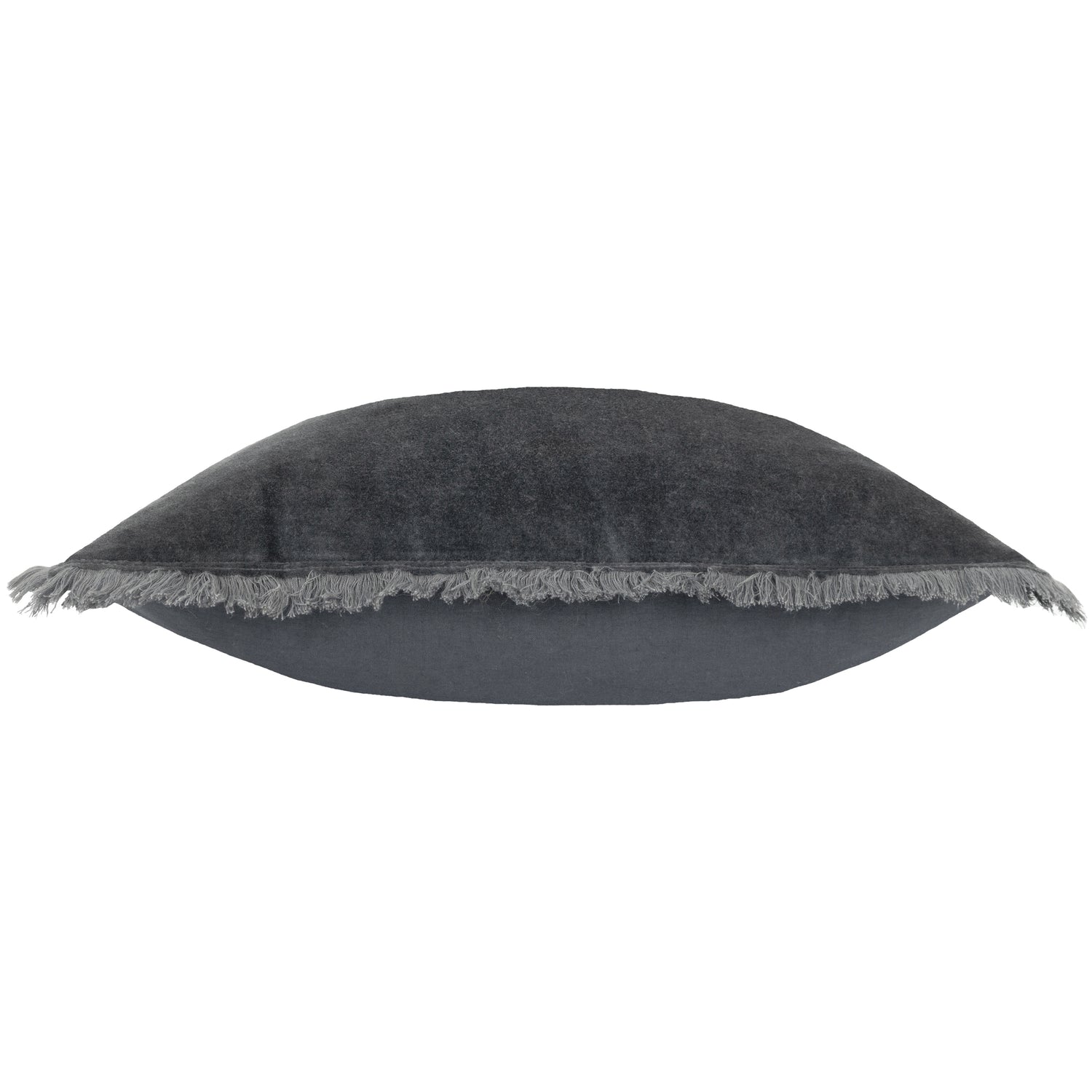 Yard Jaye Velvet Fringed Filled Cushion 45cm x 45cm Slate