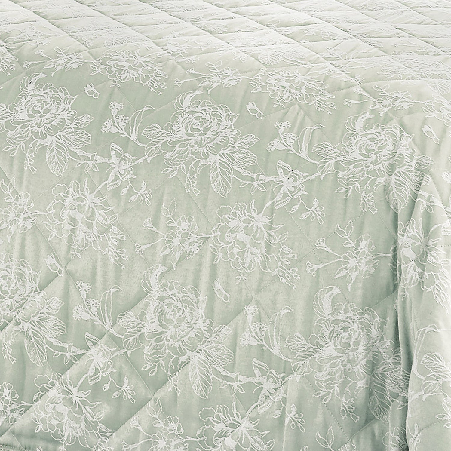 Dreams & Drapes Jasmine Jacquard 220cmx240cm Bedspread Green